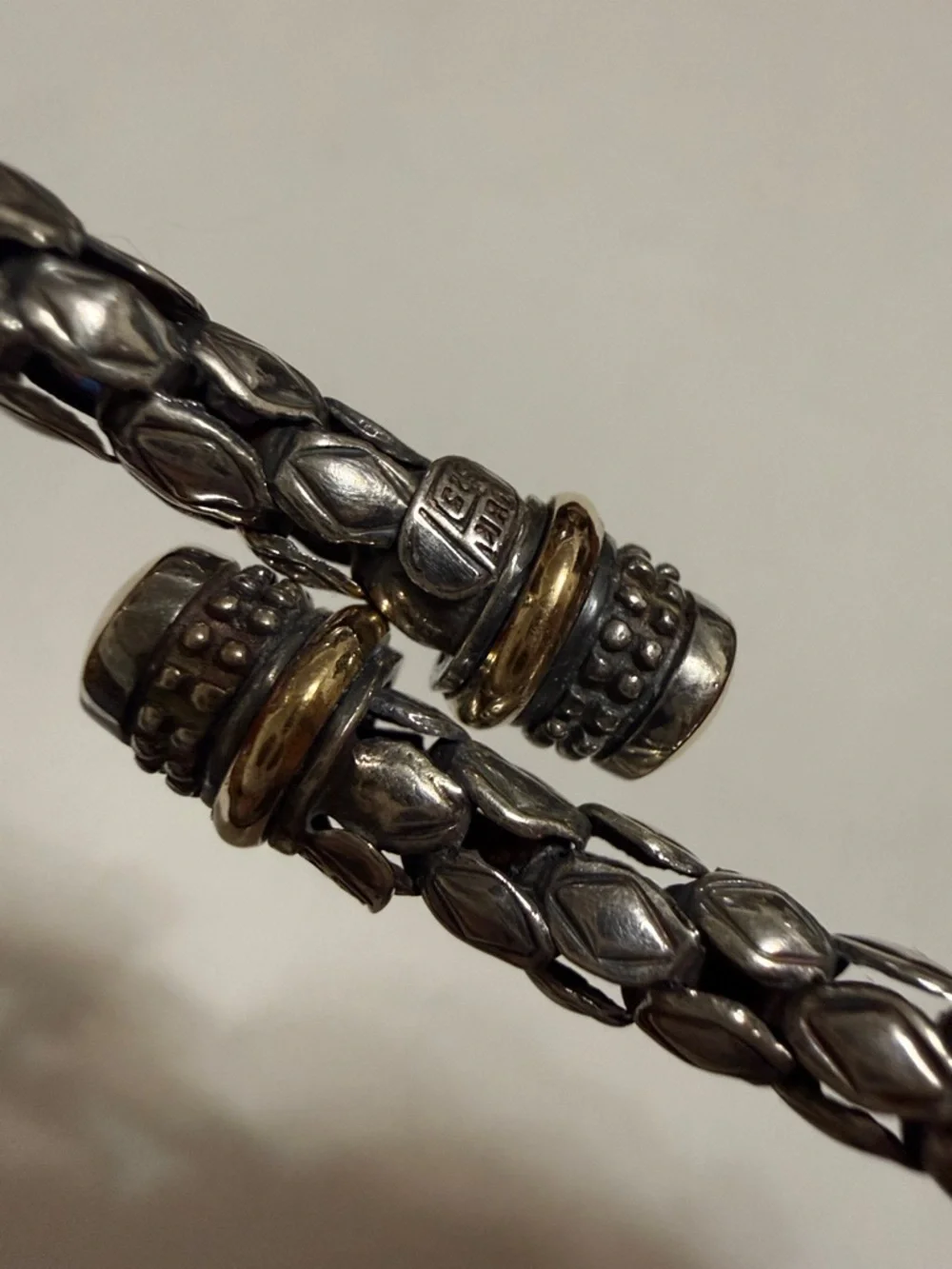 18K 925 STERLING SILVER ROPE TEXTURE CABLE FLEXIBLE CUFF BRACELET